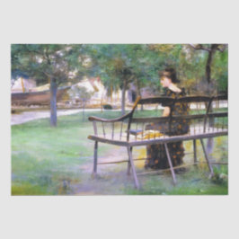 Papel De Seda Mulher em um Bench (por Edwin Austin Abbey)