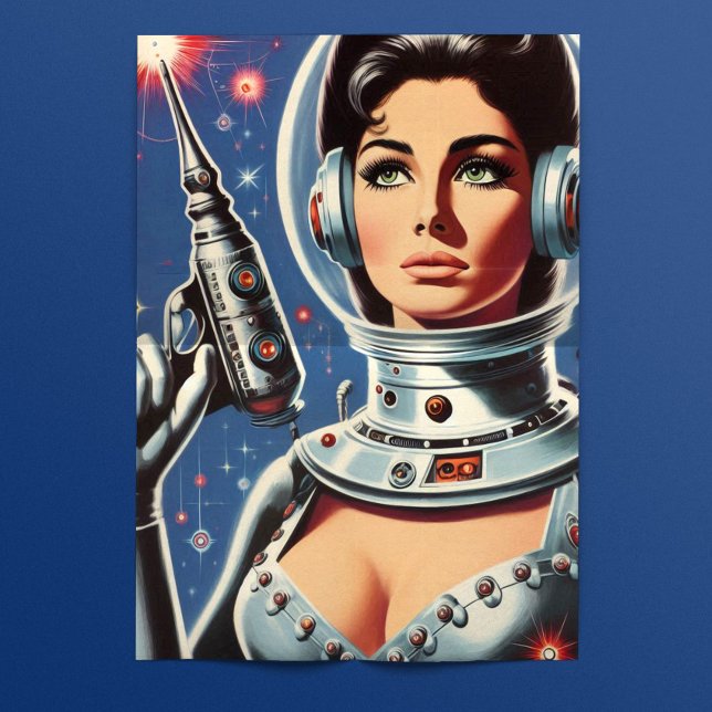 Papel De Seda Mulher Espacial Vintage (Criador carregado)