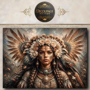 Papel de Seda Mulher Espírito Águia Nativa America