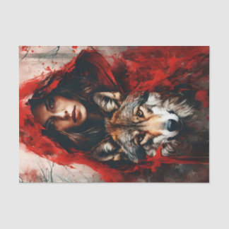 Papel De Seda Mulher Fairytale e desligamento de Wolf
