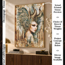 Mulher Fantástica com Chifres, Decoupage de Academ