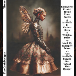 Papel De Seda Mulher Feérica Distópica Steampunk EK5R Decoupage