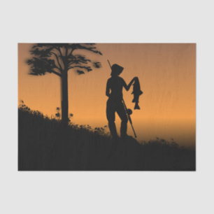 Papel De Seda Mulher Fisher em Dusk