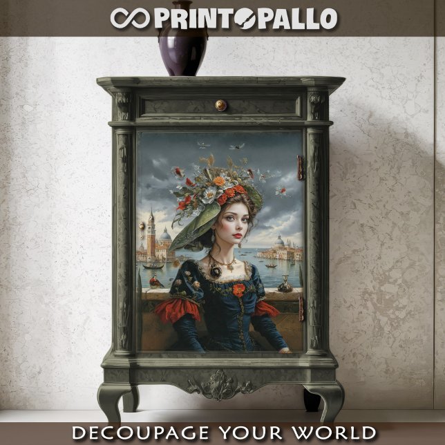 Papel De Seda Mulher Floral Renascença em Veneza (Criador carregado)