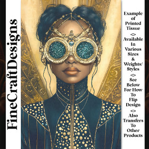 Papel De Seda Mulher Futurista Luxuosa Steampunk Y6 Decoupage