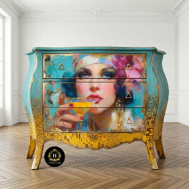 Papel De Seda Mulher Glamour Vintage com Decoupage de Coquetel