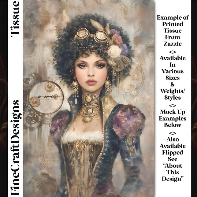 Papel De Seda Mulher Glamourosa Steampunk DM2L Decoupage (Criador carregado)