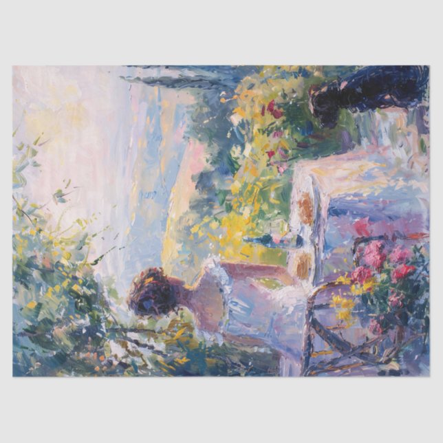 Papel De Seda Mulher impressionista tendo uma dissociação piquen (Frente )