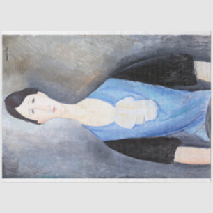 Papel De Seda Mulher jovem em azul, Modigliani