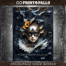 Papel De Seda Mulher mascarada venetiana enigmática