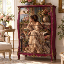 Mulher Mediterrânea Com Gato e Rosas Decoupage