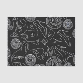 Papel De Seda Mulher Moderna Abstrata em Linha