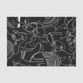 Papel De Seda Mulher Moderna, Abstrato de Linha