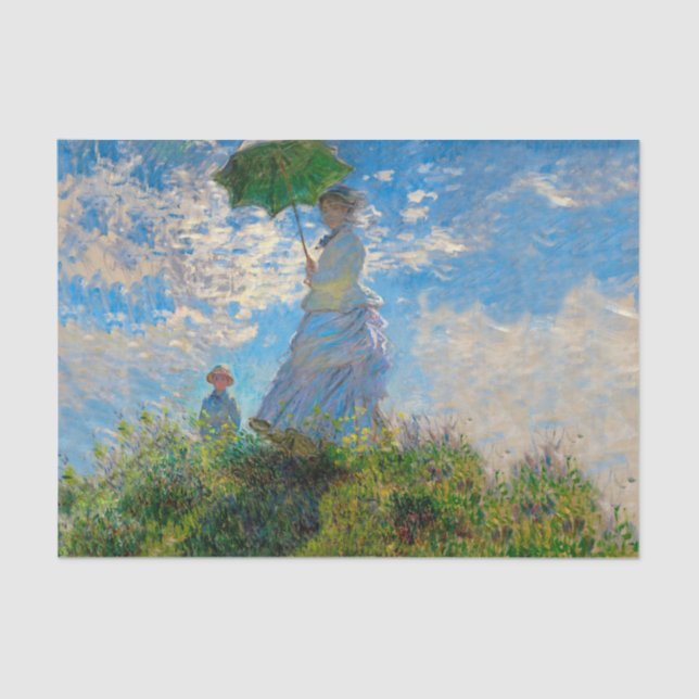 Papel De Seda Mulher Monet Guarda-Sol Impressionismo (Frente )