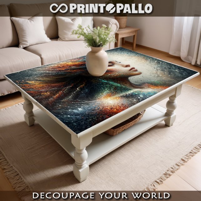 Papel De Seda Mulher mosaico em cores pastéis  (Criador carregado)