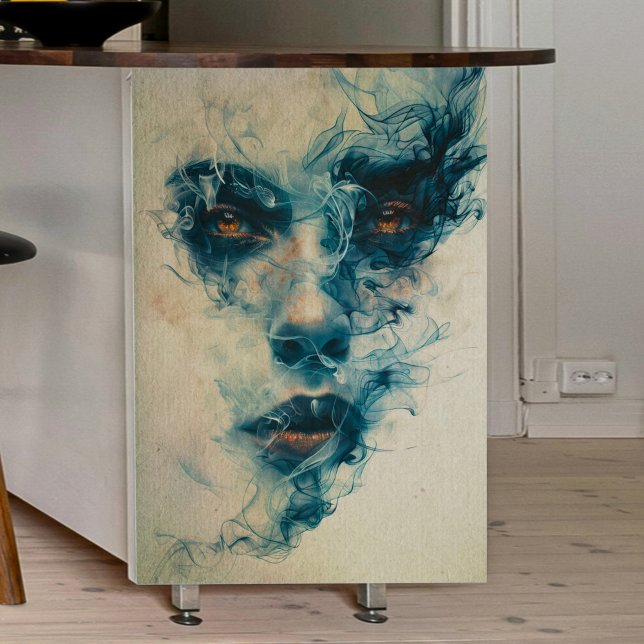 Papel De Seda Mulher na Nuvem Azul de Fumaça (Criador carregado)