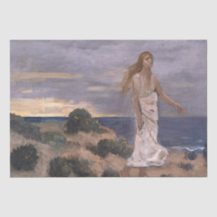 Papel De Seda Mulher na praia por Puvis de Chavannes