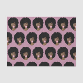 Papel De Seda Mulher Negra, Goma-Bolha Rosa-Picante, Roxo-Leve