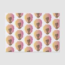 Papel De Seda Mulher Negra, Laranja Colorida e Rosa Afro