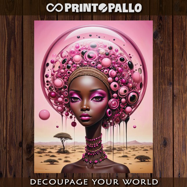 Papel De Seda Mulher negra surreal na África (Criador carregado)