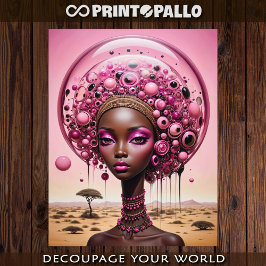 Papel De Seda Mulher negra surrealista na África