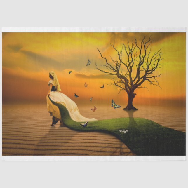 Papel De Seda Mulher nos Dunas (Frente )