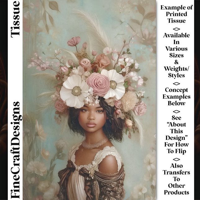 Papel De Seda Mulher Raça Mista, Desacoplamento Floral CP1 (Criador carregado)