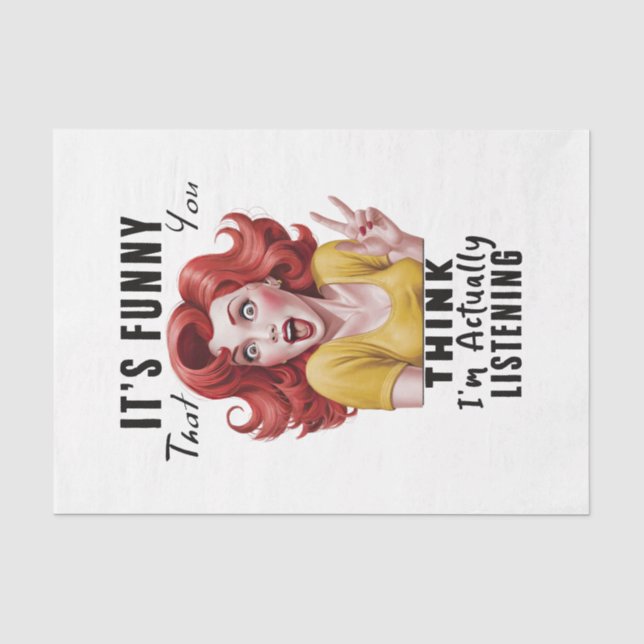 Papel De Seda Mulher Sarcasm Humor Design 7 (Frente )
