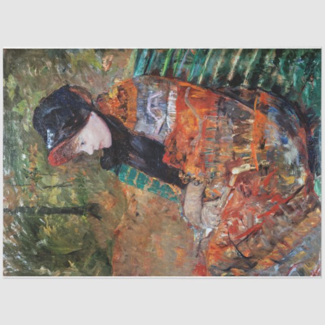 Papel De Seda Mulher sentada no banco, Mary Cassatt (Frente )