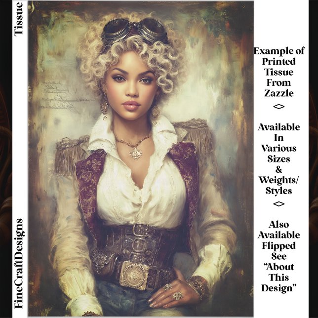 Papel De Seda Mulher Steampunk De Cabelos Curvos, Desligamento C (Criador carregado)