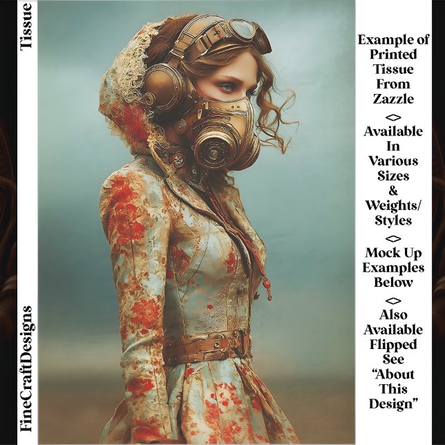 Papel De Seda Mulher Steampunk Dystopian Na Desvinculação Mask E (Criador carregado)