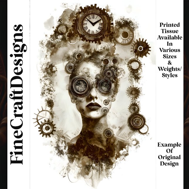 Papel De Seda Mulher Steampunk Irregular Sujeita Áspera N2 Decou (Criador carregado)