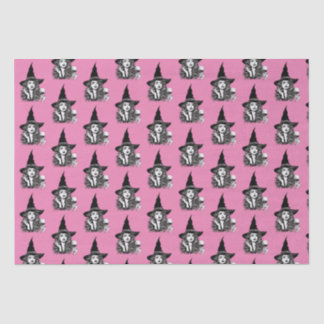 Papel De Seda Mulher Testemunha, Bruxa Elegante Negra Segurando 