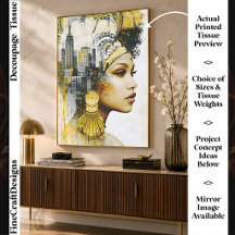 Mulher Urbana Art Déco Colagem FS9R Decoupagem