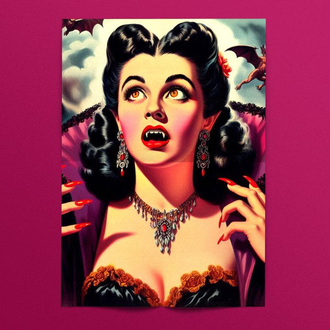 Papel De Seda Mulher Vampira Retro (Criador carregado)