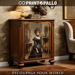 Papel De Seda Mulher vencedora aristocrática de vestido preto