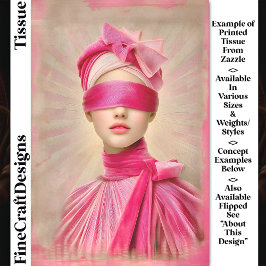 Papel De Seda Mulher Vendada, Cachecol Rosa Decoupage DH9R