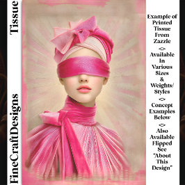 Papel De Seda Mulher Vendada, Lenço Rosa Decoupage DH9L