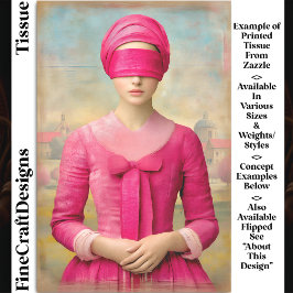 Papel De Seda Mulher Vendada, Vestido Rosa Decoupage DH8L
