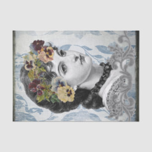 Papel De Seda Mulher vitoriana com pânico no cabelo