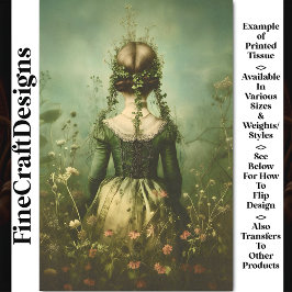 Papel De Seda Mulher Vitoriana De Trás, Campo BE2 Decoupage