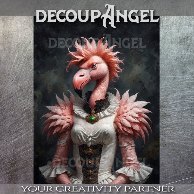 Papel De Seda Mulher Vitoriana Flamingo - Decoupage- (Criador carregado)