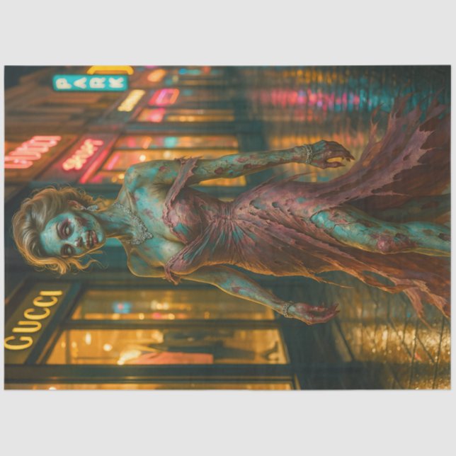 Papel De Seda Mulher-zumbi no palhaço da noite torcida | Gótica (Frente )