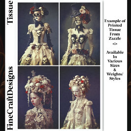 Papel De Seda Mulheres Barroco & Steampunk & Caveiras DQ7LF Deco