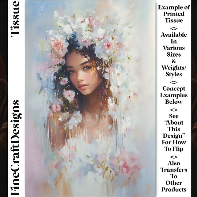 Papel De Seda Mulheres Enfrentam Pastel Flores Ereais CX6L (Criador carregado)