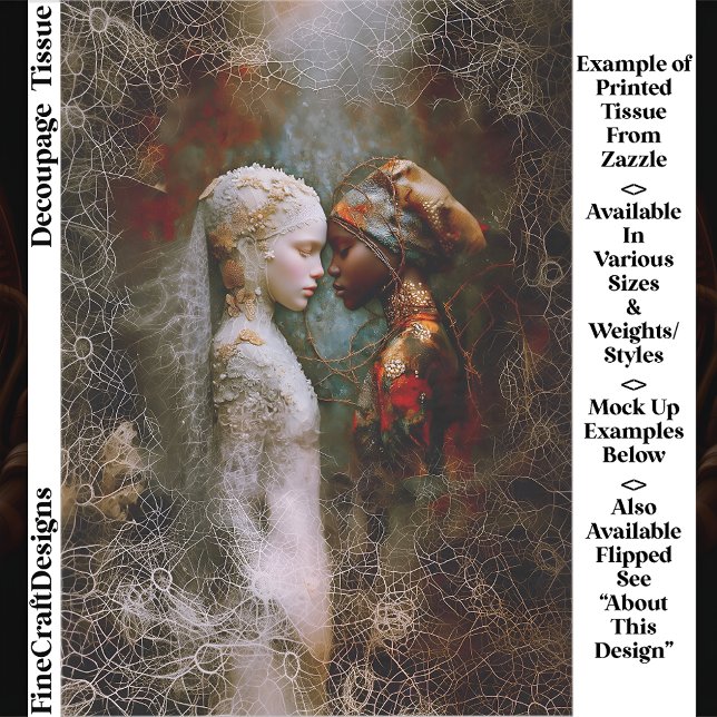 Papel De Seda Mulheres Espirituais Etéreas, Decoupagem Simbólica (Criador carregado)