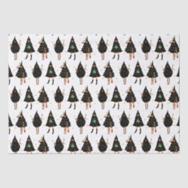 Papel De Seda Mulheres Negras Vestidas em Festa de Árvore de Nat