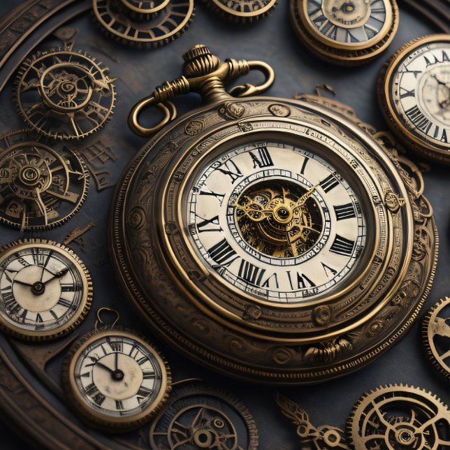 Papel De Seda Multiple Clocks and pocket watches v4 Tissue paper (Criador carregado)