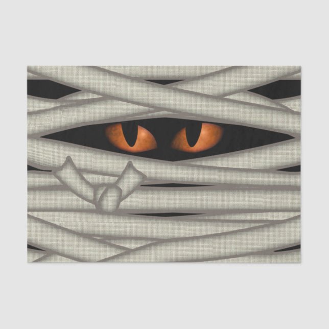 Papel De Seda Mummy Eyes Halloween Orange ID685 (Frente )