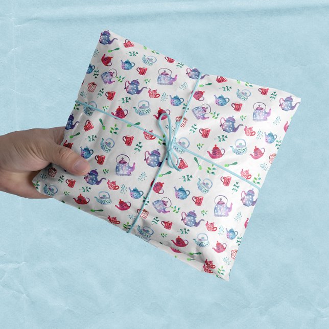 Papel De Seda Mundo de Fantasia do Chá em Padrão de Aquarela Pas (Criador carregado)